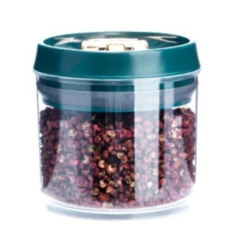 600ml-2000ml Ελαφρύ βάζο πολυτελείας Πλαστική δεξαμενή αποθήκευσης με δακτύλιο ανύψωσης σφραγισμένα κουτάκια σνακ Ζυμαρικά με κόκκους καφέ και μπισκότο μπαχαρικών Κουτί τροφίμων