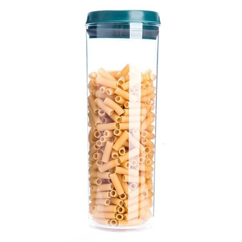 600ml-2000ml Ελαφρύ βάζο πολυτελείας Πλαστική δεξαμενή αποθήκευσης με δακτύλιο ανύψωσης σφραγισμένα κουτάκια σνακ Ζυμαρικά με κόκκους καφέ και μπισκότο μπαχαρικών Κουτί τροφίμων