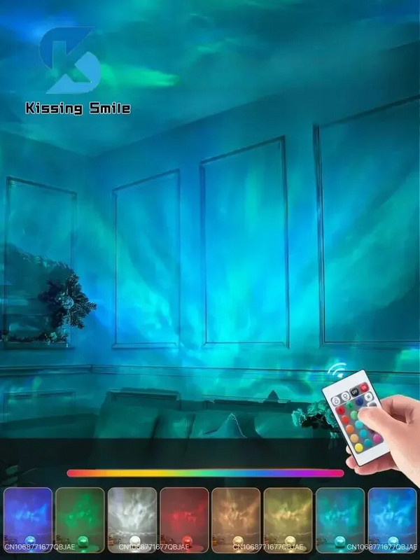 Water Ripple Προβολέας Νυχτερινό Φως Κρυστάλλινο Φωτιστικό Διακόσμηση Σπιτιών Υπνοδωμάτιο Αισθητική Ατμόσφαιρα Δώρο διακοπών Φώτα ηλιοβασιλέματος