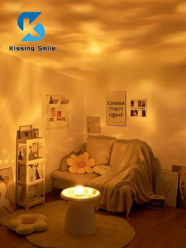 Water Ripple Προβολέας Νυχτερινό Φως Κρυστάλλινο Φωτιστικό Διακόσμηση Σπιτιών Υπνοδωμάτιο Αισθητική Ατμόσφαιρα Δώρο διακοπών Φώτα ηλιοβασιλέματος