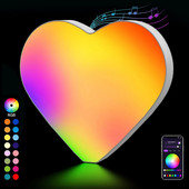 Rainbow Led Letter Lights Dekoráció ábécé Intelligens APP Összeillesztés Név Embléma Ajándékok Divatos cucc Szobadekor Betű Éjszakai fények (♥)