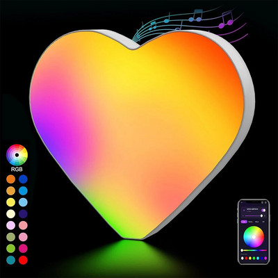 Rainbow Led Letter Lights Dekoráció ábécé Intelligens APP Összeillesztés Név Embléma Ajándékok Divatos cucc Szobadekor Betű Éjszakai fények (♥)