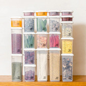 Plastikinių laikymo konteinerių organizavimas Maisto sandariai uždarytų skardinių dėžė permatoma riešutų kanistras grūdų virtuvės laikymo talpa su dangteliu