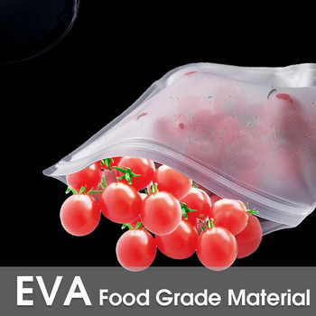 1 бр. Многократно използвани торбички за фризер за храна Непропускливи силиконови торбички с цип Без BPA Чанта за обяд Месо Плодове Зеленчуци Чанта за съхранение Подходяща за съдомиялна машина