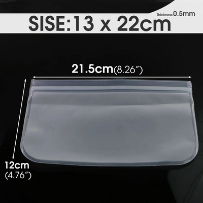 1kom višekratne vrećice za zamrzavanje hrane Nepropusne silikonske vrećice s patentnim zatvaračem Vrećica za ručak bez BPA Vrećica za pohranu mesa, voća i povrća Može se prati u perilici posuđa