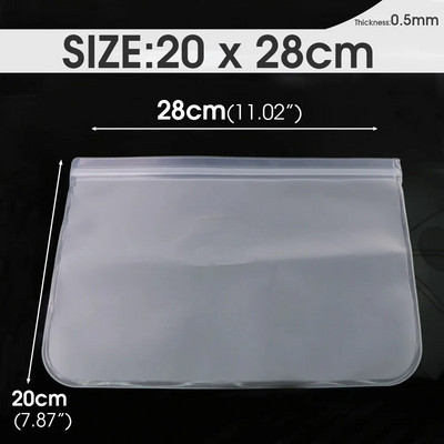 1kom višekratne vrećice za zamrzavanje hrane Nepropusne silikonske vrećice s patentnim zatvaračem Vrećica za ručak bez BPA Vrećica za pohranu mesa, voća i povrća Može se prati u perilici posuđa