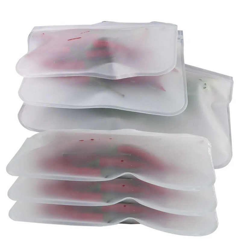 1kom višekratne vrećice za zamrzavanje hrane Nepropusne silikonske vrećice s patentnim zatvaračem Vrećica za ručak bez BPA Vrećica za pohranu mesa, voća i povrća Može se prati u perilici posuđa