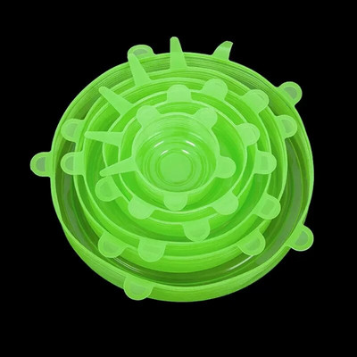 Silikoninis dangtelis, tamprus dangtelis, daugkartinio naudojimo hermetiškas maisto plėvelės užvalkalas, išlaikantis šviežią sandarumą.