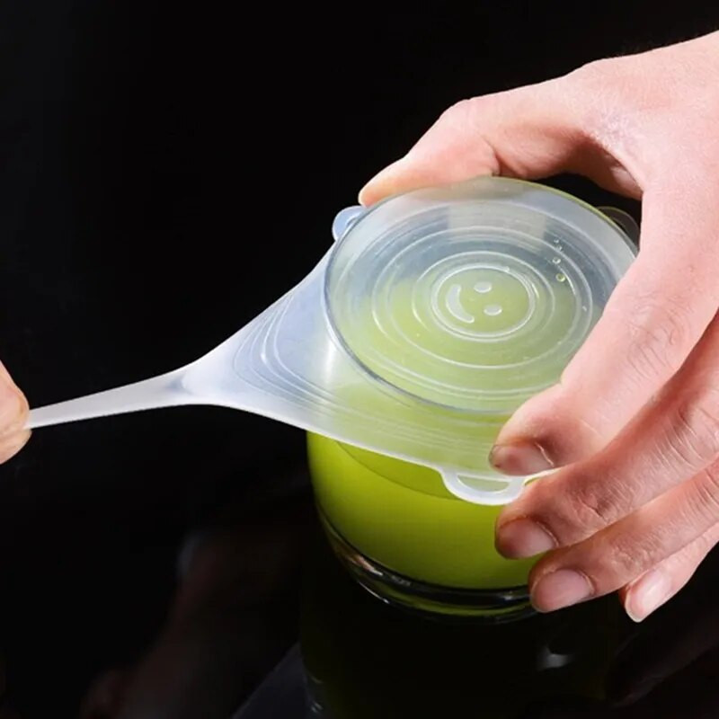 Silikoninis dangtelis, tamprus dangtelis, daugkartinio naudojimo hermetiškas maisto plėvelės užvalkalas, išlaikantis šviežią sandarumą.