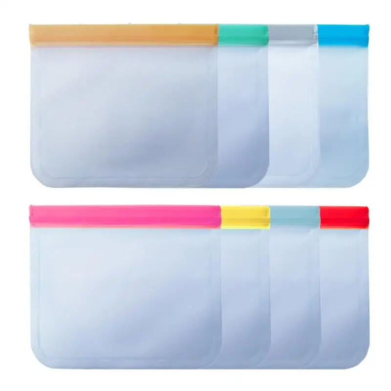 Daugkartiniai maisto saugojimo maišeliai Neperšlampami šaldiklio maišeliai (6 daugkartiniai sumuštinių maišeliai ir 4 užkandžių maišeliai) priešpiečių maišelis maistui laikyti