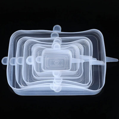 6 τμχ Καπάκι σιλικόνης τροφίμων Καπάκι σιλικόνης γενικής χρήσης για μαγειρικά σκεύη Μπολ Επαναχρησιμοποιούμενα ελαστικά καπάκια Αξεσουάρ κουζίνας Καπάκια κονσερβοποιίας