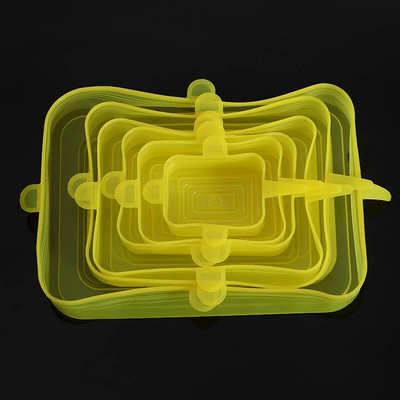 6 τμχ Καπάκι σιλικόνης τροφίμων Καπάκι σιλικόνης γενικής χρήσης για μαγειρικά σκεύη Μπολ Επαναχρησιμοποιούμενα ελαστικά καπάκια Αξεσουάρ κουζίνας Καπάκια κονσερβοποιίας