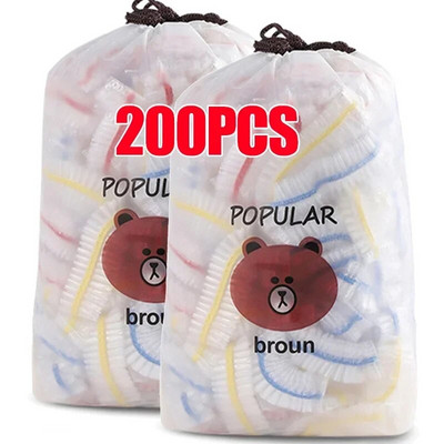 50/200 vnt Saran Wrap spalvingas vienkartinis maisto dangtelis Maisto klasės šviežiai išlaikomas plastikinis maišelis Virtuvės šaldytuvo laikymo reikmenys