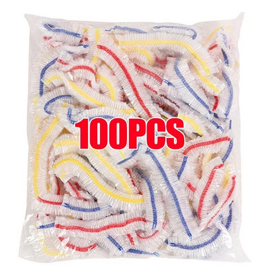 50/200 vnt Saran Wrap spalvingas vienkartinis maisto dangtelis Maisto klasės šviežiai išlaikomas plastikinis maišelis Virtuvės šaldytuvo laikymo reikmenys