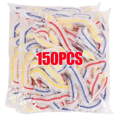 50/200 vnt Saran Wrap spalvingas vienkartinis maisto dangtelis Maisto klasės šviežiai išlaikomas plastikinis maišelis Virtuvės šaldytuvo laikymo reikmenys