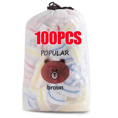 50/200 vnt Saran Wrap spalvingas vienkartinis maisto dangtelis Maisto klasės šviežiai išlaikomas plastikinis maišelis Virtuvės šaldytuvo laikymo reikmenys