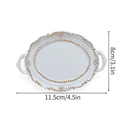 Ins Kavos indai Arbatos dėklas Dekoratyviniai aksesuarai Papuošalai Padėklas Vaisiai Saldus ekranas Sidabrinės lėkštės pyrago padėklas Desertinis patiekalas 트레이