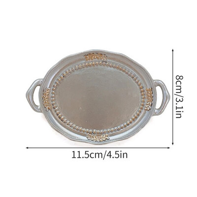 Ins Kavos indai Arbatos dėklas Dekoratyviniai aksesuarai Papuošalai Padėklas Vaisiai Saldus ekranas Sidabrinės lėkštės pyrago padėklas Desertinis patiekalas 트레이