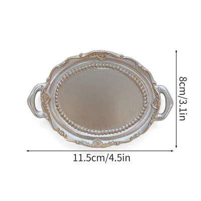 Ins Kavos indai Arbatos dėklas Dekoratyviniai aksesuarai Papuošalai Padėklas Vaisiai Saldus ekranas Sidabrinės lėkštės pyrago padėklas Desertinis patiekalas 트레이