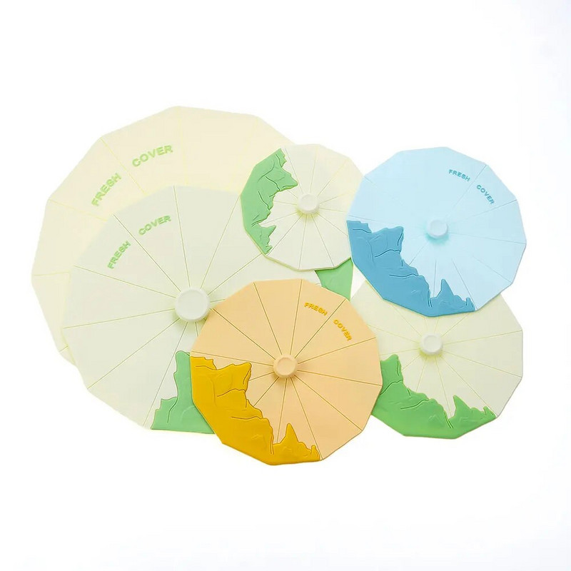 Silikoninis pasaulis Universalus silikoninis šviežiai išlaikomas dangtis, siurbiamas dangtis, sandariklis, dubuo gali puodo dangteliai uždengti virtuvės indai įrankiai