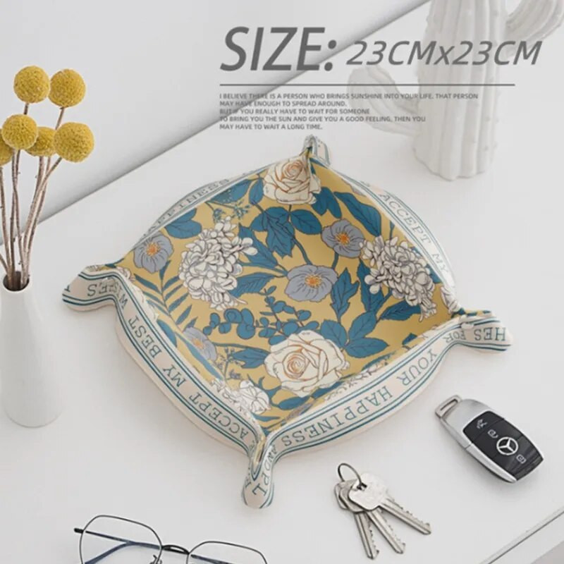 Stalinio kompiuterio laikymo dėklas PU odinis raktų lėkštė namų apdailai kauliukų dėklas raktas Piniginė Monetos PU odos sulankstoma laikymo dėžutė didmeninė prekyba