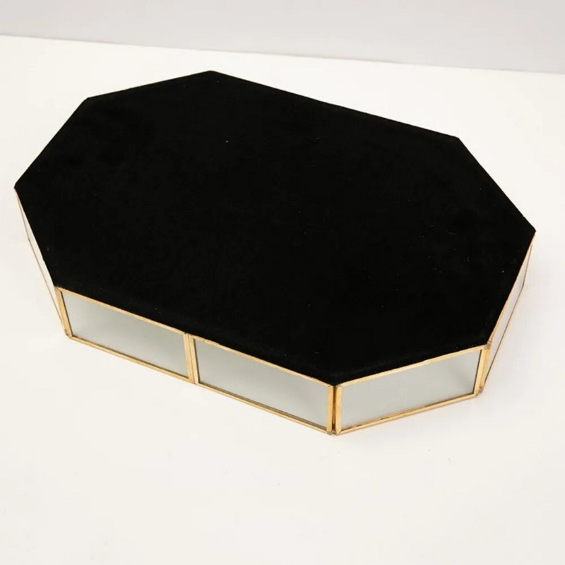 Golden Mirror Tray kozmetikai konténer ékszer rendszerező tok fürdőszobai tároló rúzs nyaklánc asztali smink tároló tálca Orga