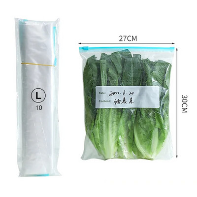 Apvyniokite plastikinius maišelius su užtrauktuku Daugkartinis šaldytuvas.