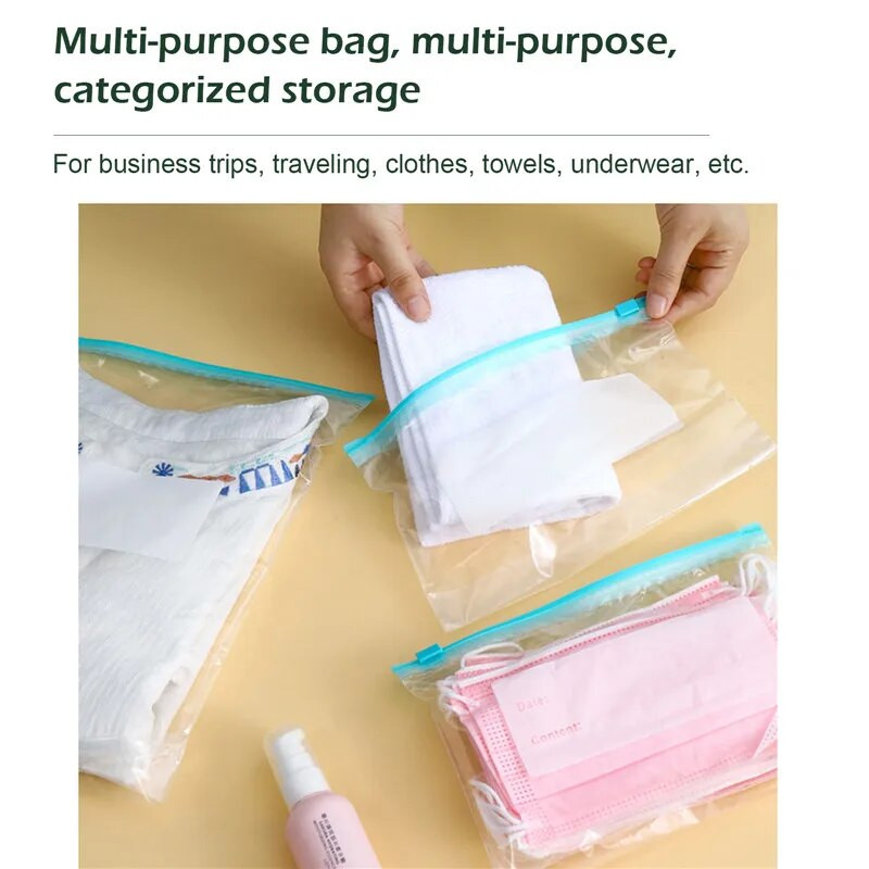 Apvyniokite plastikinius maišelius su užtrauktuku Daugkartinis šaldytuvas.