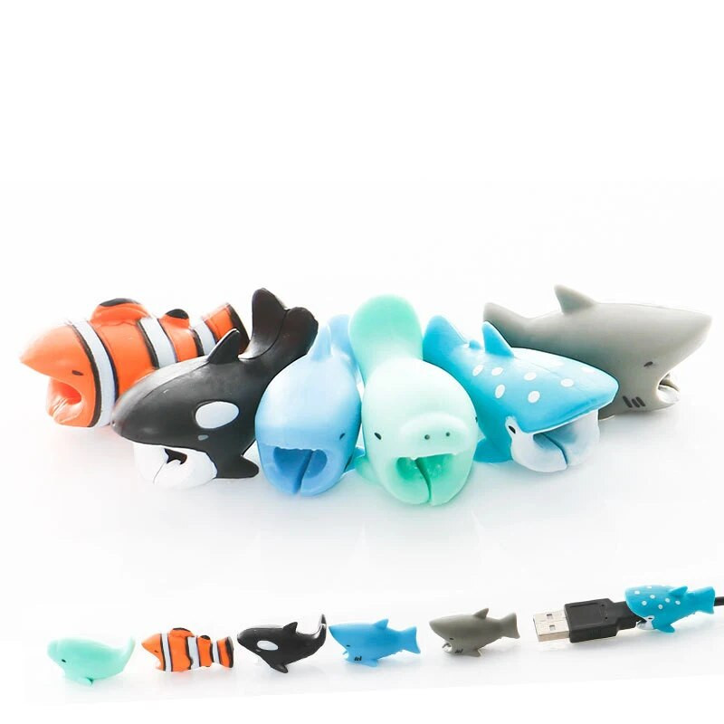 Loomade armas kaablikaitse multikas, spiraalne USB-kaitse, laadimiskaabli säästja silikoonist pooli kerija mobiiltelefonile