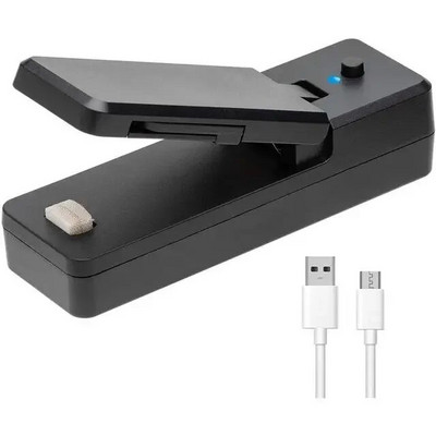 2 AZ 1-BEN USB-tölthető mini táska tömítő hőlezárók vágókéssel Újratölthető hordozható tömítő műanyag zacskó élelmiszerek tárolására