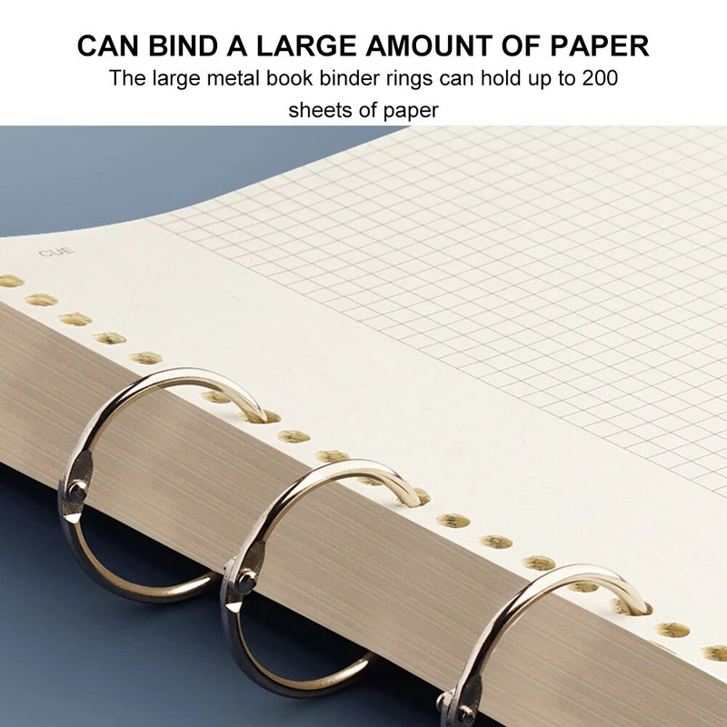 5-30 vnt., 20-88 mm sidabro metalo palaidų lapų knygų segtuvas, šarnyriniai žiedai, raktų pakabukas