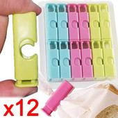 12/1 vnt. Daugkartinio naudojimo maisto sandarinimo spaustukai Plastikiniai kišeniniai sandarinimo spaustukai Duonos maišelių spaustukai buitinių grūdų daržovių laikymo spaustukai