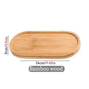 Farfurioara din lemn de bambus Tava pentru plante Dispenser sapun Tava Cana Ceai Cafea Rezistenta la caldura Tava pentru ghiveci Tava pentru ghiveci Home Decorati blat