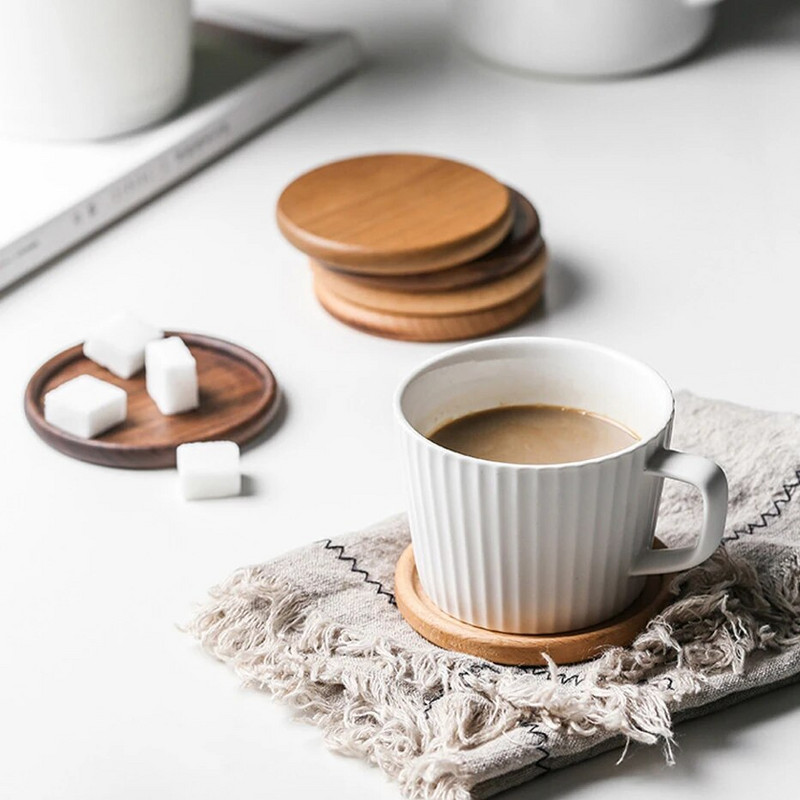 Bambuko medienos lėkštė Augalų padėklas Muilo dozatorius Padėklas arbatos puodelis Kavos karščiui atsparus puodelis Gėlių vazono padėklas namų stalviršis Decorati