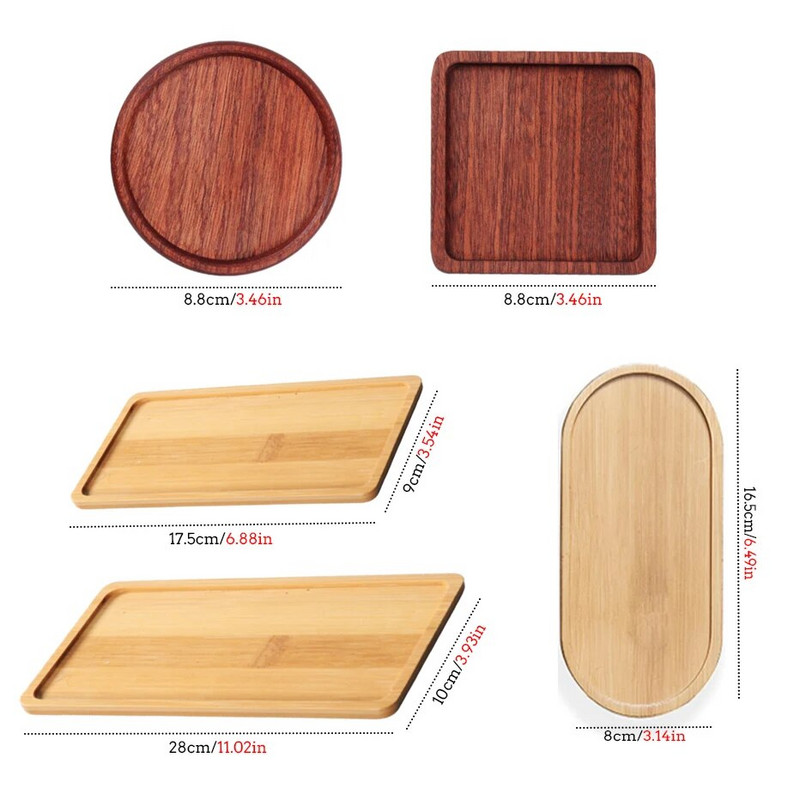 Bambuko medienos lėkštė Augalų padėklas Muilo dozatorius Padėklas arbatos puodelis Kavos karščiui atsparus puodelis Gėlių vazono padėklas namų stalviršis Decorati