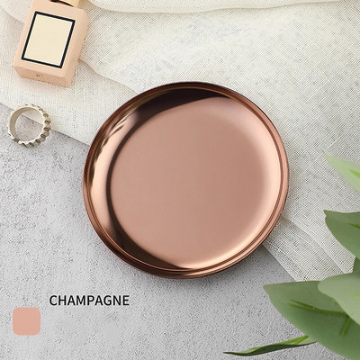 Ελαφρύ πολυτελές στυλ μεταλλικός δίσκος κοσμημάτων Δίσκος αποθήκευσης από ανοξείδωτο ατσάλι Διακόσμηση κοσμημάτων Κοιτώνας Καλλυντικών