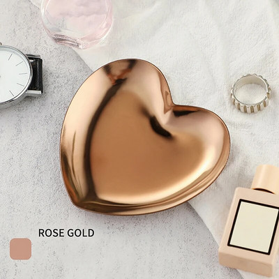 Ελαφρύ πολυτελές στυλ μεταλλικός δίσκος κοσμημάτων Δίσκος αποθήκευσης από ανοξείδωτο ατσάλι Διακόσμηση κοσμημάτων Κοιτώνας Καλλυντικών