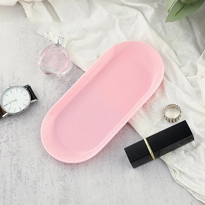 Ελαφρύ πολυτελές στυλ μεταλλικός δίσκος κοσμημάτων Δίσκος αποθήκευσης από ανοξείδωτο ατσάλι Διακόσμηση κοσμημάτων Κοιτώνας Καλλυντικών