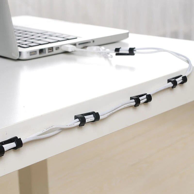 20 komada Organizator kabela Stezaljke Upravljanje kabelom Stolna radna stanica Upravljač žicama Držač kabela USB Punjenje Podatkovna linija Namatač špulice
