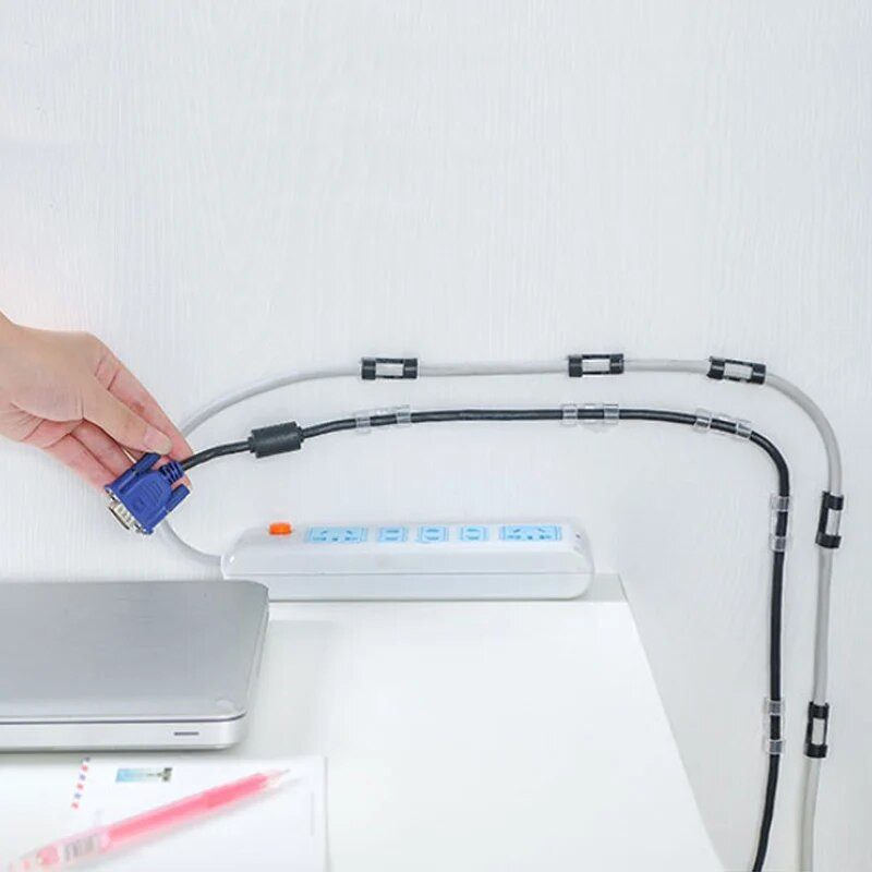 20 komada Organizator kabela Stezaljke Upravljanje kabelom Stolna radna stanica Upravljač žicama Držač kabela USB Punjenje Podatkovna linija Namatač špulice