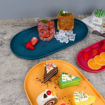 Οβάλ δίσκος μπουφέ Αποθήκευση Δίσκος κέικ με φρούτα Δίσκος γλυκού Δυτικό Ταψί ζαχαροπλαστικής Ορθογώνιο πιάτο σνακ Εργαλείο κουζίνας εστιατορίου