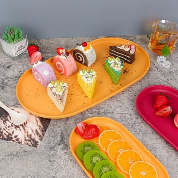 Οβάλ δίσκος μπουφέ Αποθήκευση Δίσκος κέικ με φρούτα Δίσκος γλυκού Δυτικό Ταψί ζαχαροπλαστικής Ορθογώνιο πιάτο σνακ Εργαλείο κουζίνας εστιατορίου