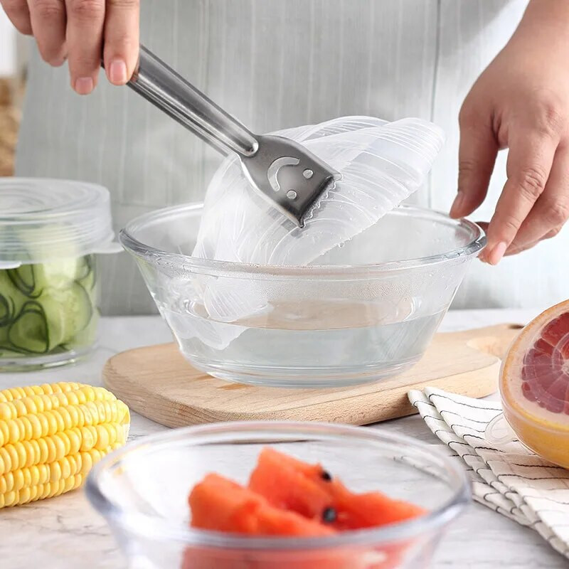 VEHHE 6kom Univerzalni kuhinjski silikonski poklopci za hranu Hladnjak Kuhinjski čepovi za čuvanje svježine Silikonski poklopac za zdjelu za višekratnu upotrebu