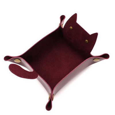 PU odinė laikymo dėžutė staliniams kompiuteriams saugojimo dėklo dėžutė kauliukų žaidimo sulankstomas dėklas Sulankstomas laikymo dėklas Stalo organizatoriaus priedai