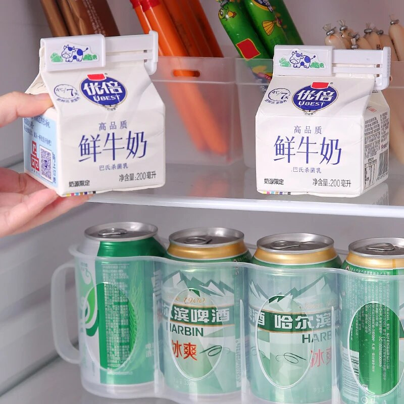 2 vnt. plastikinis japoniško stiliaus pieno dėžutės sandarinimo segtukas, supakuotas gėrimų sandarinimo spaustukas užkandžių maišelio buitinio maisto sandarinimo spaustukas