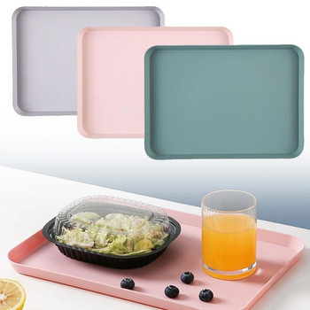 Ορθογώνιος δίσκος τσαγιού Δίσκος σερβιρίσματος Αντιολισθητικός στις γρατσουνιές Πλαστικός Οργανωτής κουζίνας Τροφίμων Σπίτι Δίσκος γλυκού με φρούτα κουζίνας