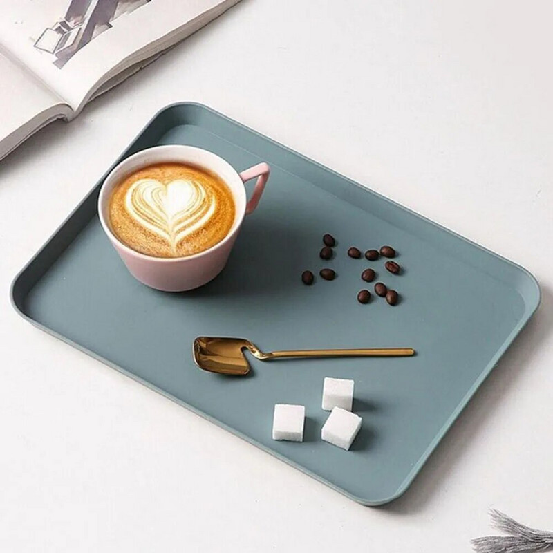 Ορθογώνιος δίσκος τσαγιού Δίσκος σερβιρίσματος Αντιολισθητικός στις γρατσουνιές Πλαστικός Οργανωτής κουζίνας Τροφίμων Σπίτι Δίσκος γλυκού με φρούτα κουζίνας