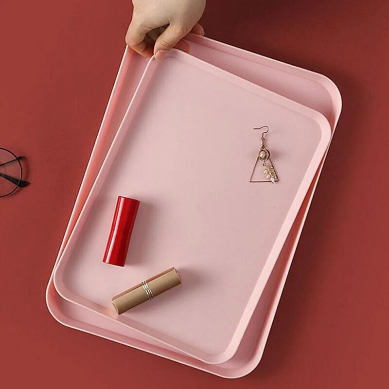 Ορθογώνιος δίσκος τσαγιού Δίσκος σερβιρίσματος Αντιολισθητικός στις γρατσουνιές Πλαστικός Οργανωτής κουζίνας Τροφίμων Σπίτι Δίσκος γλυκού με φρούτα κουζίνας