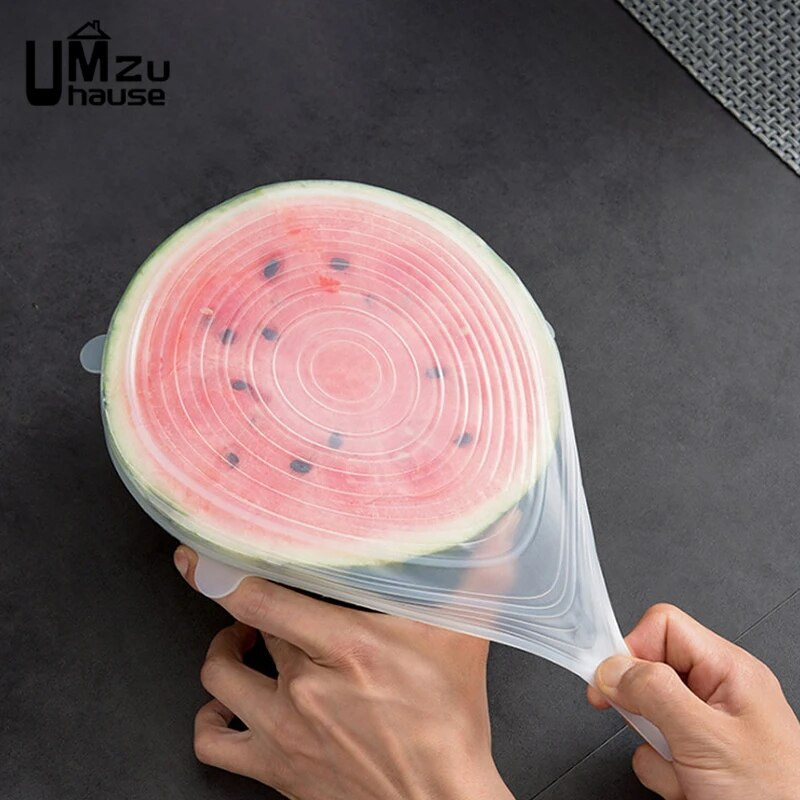 6 DB szilikon sztreccs fedeles tál csésze kerek, négyzet alakú univerzális fedél, újrafelhasználható mikrohullámú sütő konyhai hűtőszekrény ételtartó tömítés rendszerező