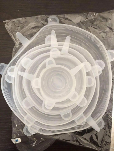 6 τμχ Καλύμματα σιλικόνης ελαστικά καπάκια επαναχρησιμοποιήσιμα αεροστεγή καλύμματα περιτυλίγματος τροφίμων Διατηρώντας φρέσκο μπολ σφραγίδα ελαστικό κάλυμμα περιτυλίγματος μαγειρικά σκεύη κουζίνας